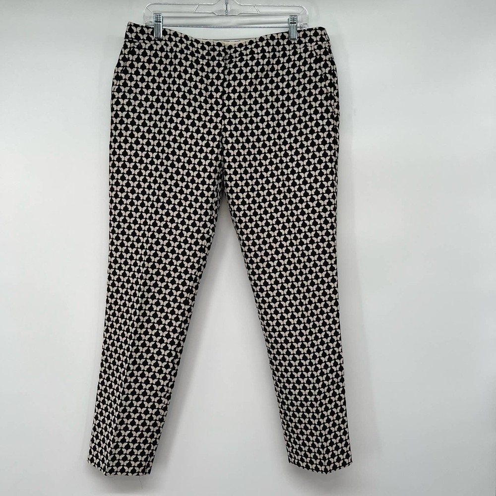 Weekend Max Mara Butterfly Cigarette Pants FITW13 Women's Size 12 Black Cream
